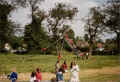 Slide in grass close in the 1970s