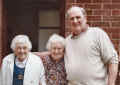 Nell, Daisy and Jack outside Daisy Cottage